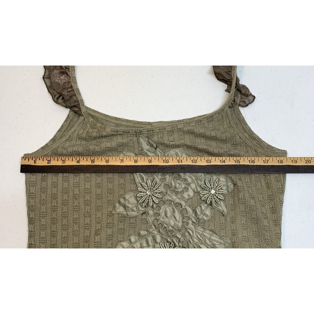 Vandana Witchy Goth Dress Womens M Crochet Knit Layered Hanky Hem Boho Festival - Picture 9 of 11